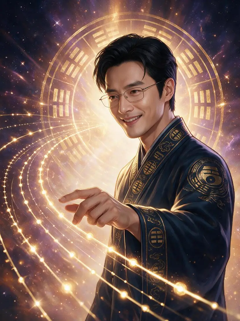 命理師傅指向一圈圈光軌